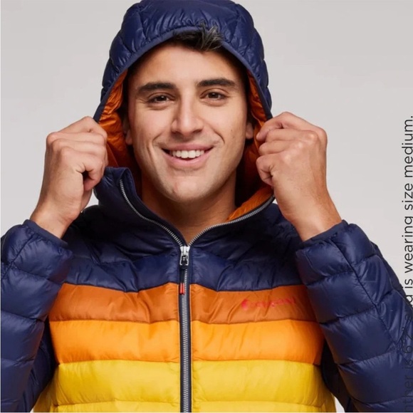Cotopaxi Men’s XXL Fuego Hooded Down Puffer Jacket Blue Maritime Sunset NWT - Picture 12 of 14